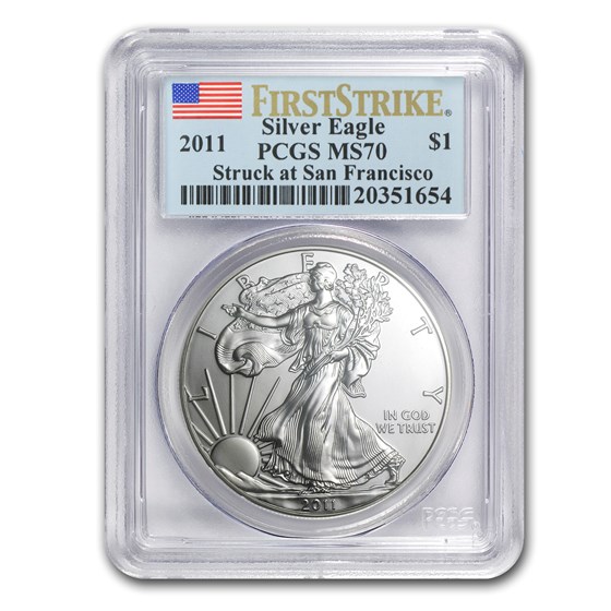 2011 (S) American Silver Eagle MS-70 PCGS (FirstStrike®) 2011 (S) American Silver Eagle MS-70 PCGS (FirstStrike®)