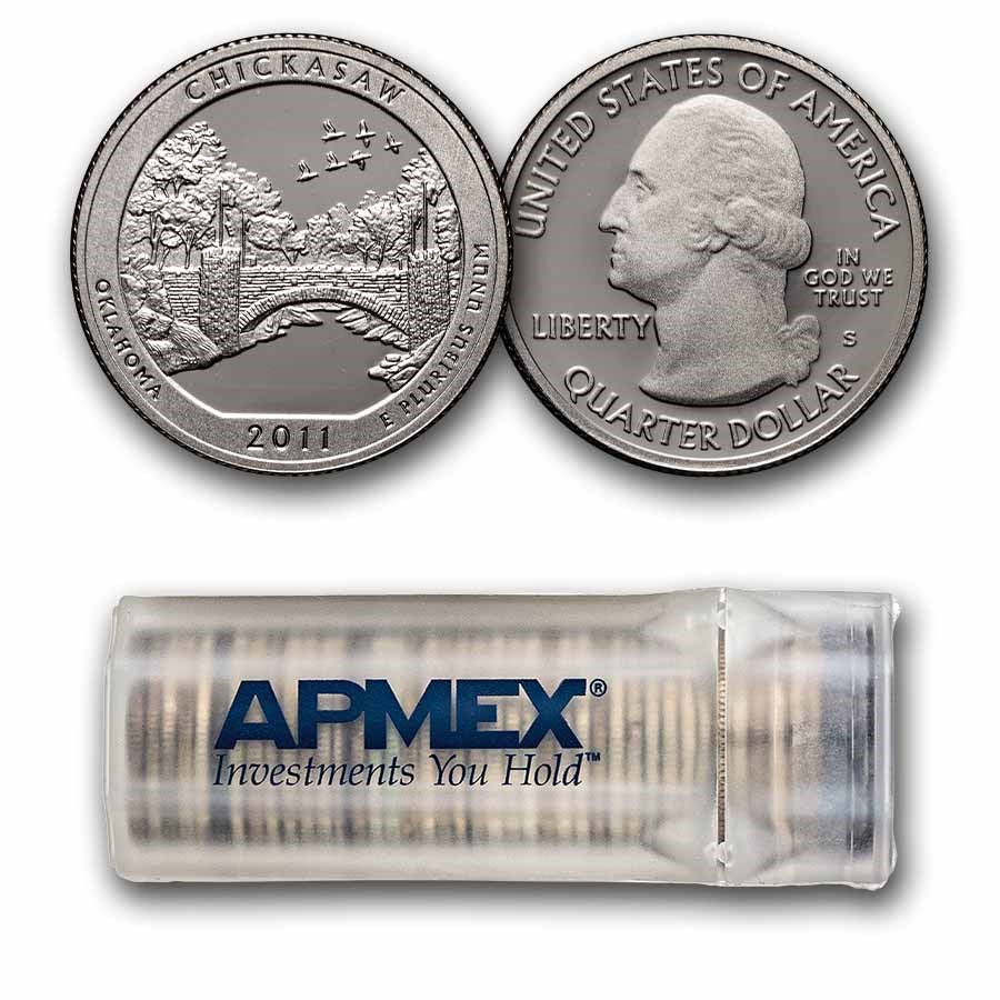 2011-S ATB Quarter Chickasaw Nat'l Historical Proof 40-Coin Roll