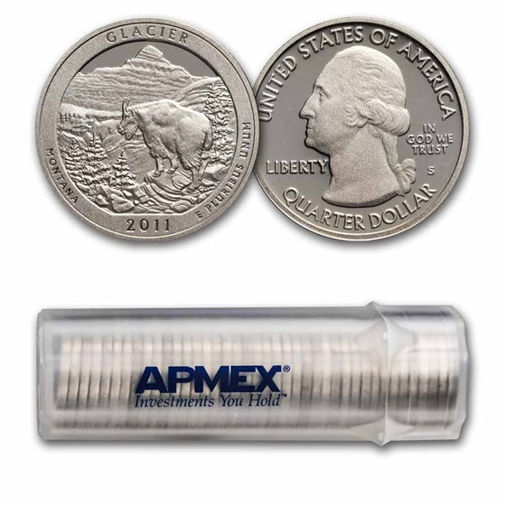 2011-S ATB Quarter Glacier Nat'l Park Proof (Silver) 40-Coin Roll 2011-S ATB Quarter Glacier Nat'l Park Proof (Silver) 40-Coin Roll