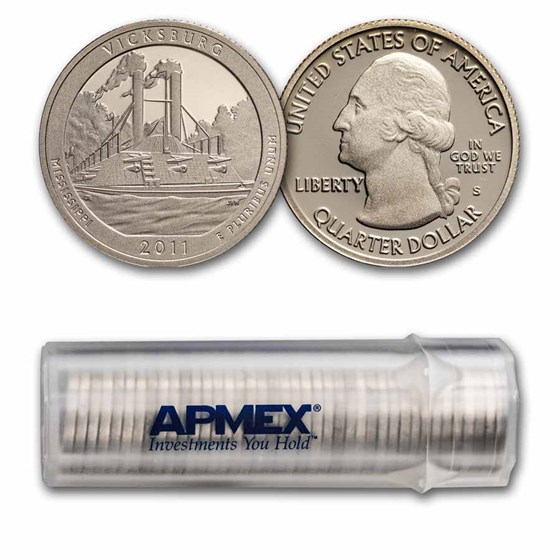 2011-S ATB Quarter Vicksburg Nat'l Park Gem Proof 40-Coin Roll 2011-S ATB Quarter Vicksburg Nat'l Park Gem Proof 40-Coin Roll