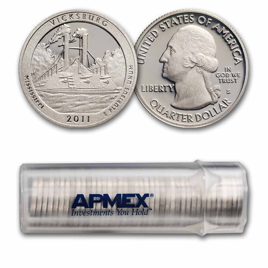 2011-S ATB Quarter Vicksburg Nat'l Proof (Silver) 40-Coin Roll