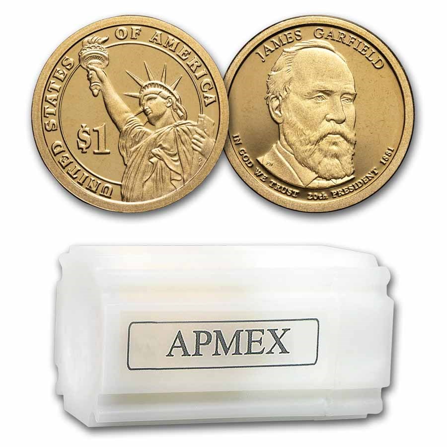 2011-S James Garfield 20-Coin Presidential Dollar Roll PR
