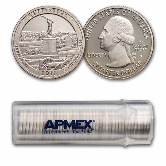 2011-S Quarter ATB Gettysburg Nat. Park Proof 40-Coin Roll 2011-S Quarter ATB Gettysburg Nat. Park Proof 40-Coin Roll