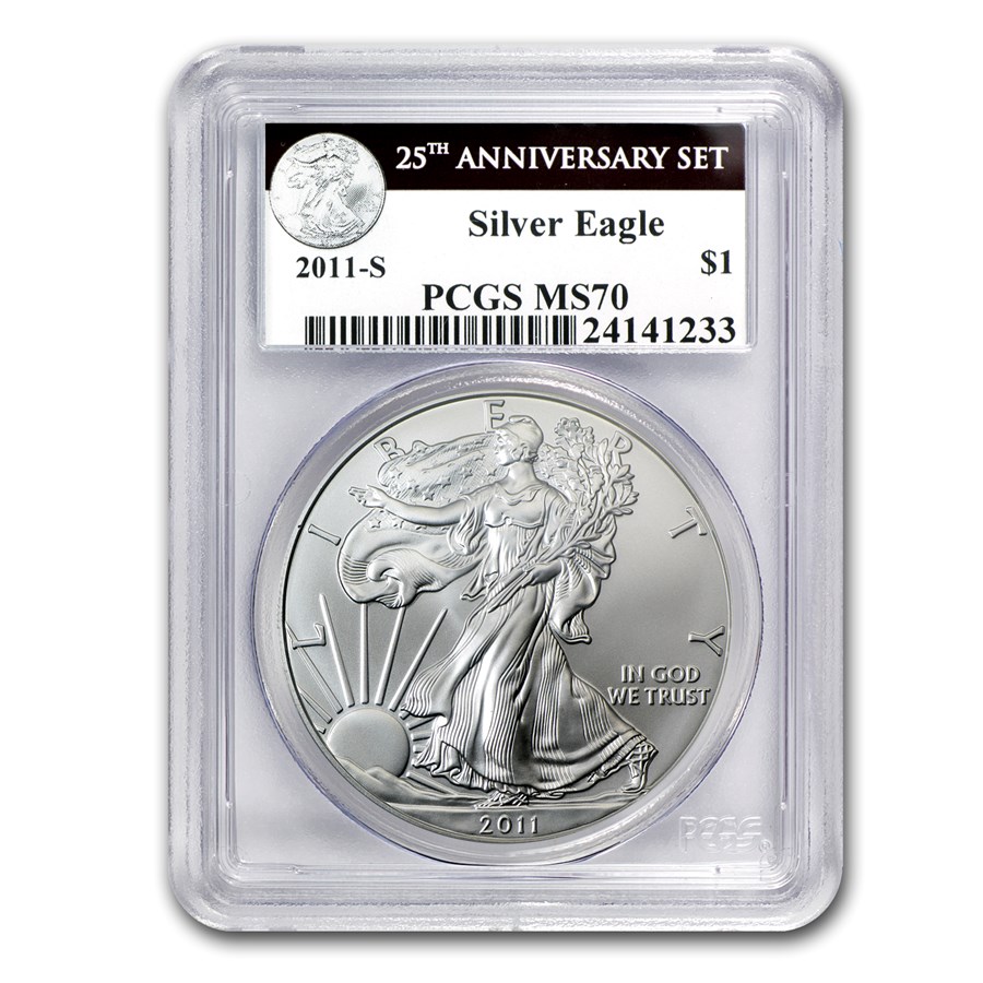 2011-S Silver Eagle MS-70 PCGS (25th Anniversary)