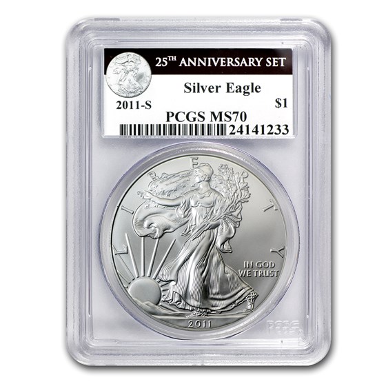 2011-S Silver Eagle MS-70 PCGS (25th Anniversary) 2011-S Silver Eagle MS-70 PCGS (25th Anniversary)