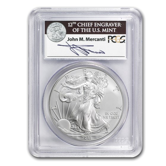 2011 Silver Eagle MS-70 PCGS (FS, 25th Anniv, John Mercanti) 2011 Silver Eagle MS-70 PCGS (FS, 25th Anniv, John Mercanti)