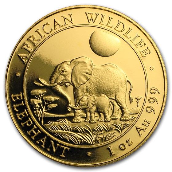 2011 Somalia 1 oz Gold African Elephant BU 2011 Somalia 1 oz Gold African Elephant BU