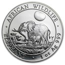 2011 Somalia 1 oz Silver Elephant BU
