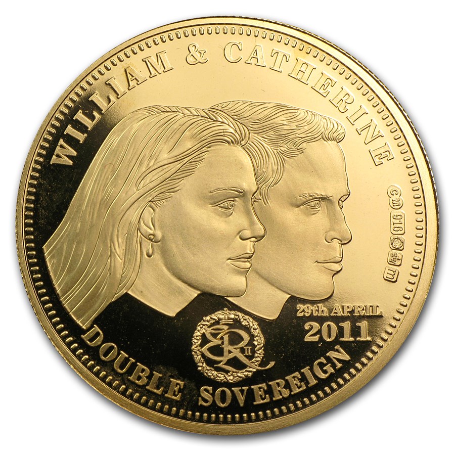 2011 Tristan da Cunha Proof Gold Double Sovereign Royal Wedding