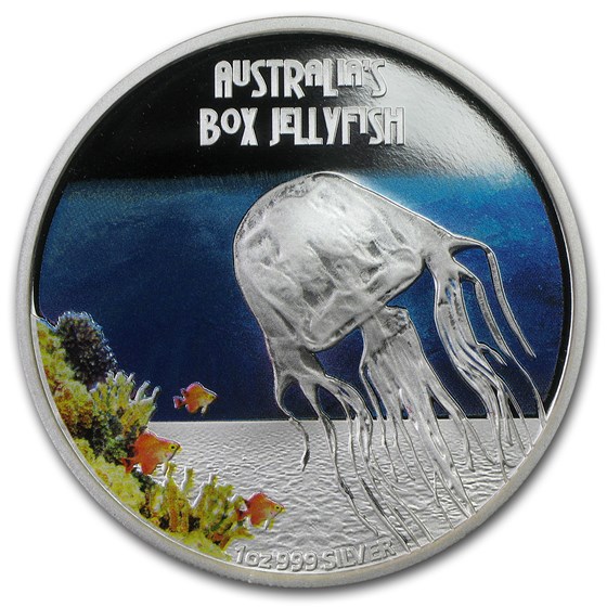 2011 Tuvalu 1 oz Silver Box Jellyfish Proof 2011 Tuvalu 1 oz Silver Box Jellyfish Proof
