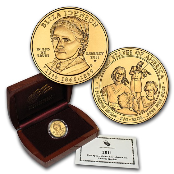 2011-W 1/2 oz Gold Eliza Johnson BU (w/Box & COA) 2011-W 1/2 oz Gold Eliza Johnson BU (w/Box & COA)