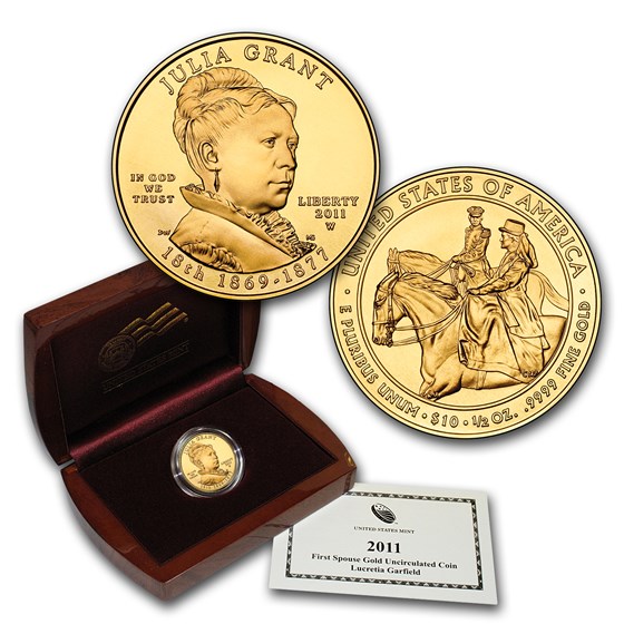 2011-W 1/2 oz Gold Julia Grant BU (w/Box & COA) 2011-W 1/2 oz Gold Julia Grant BU (w/Box & COA)