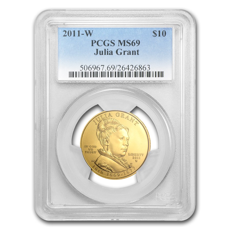 2011-W 1/2 oz Gold Julia Grant MS-69 PCGS