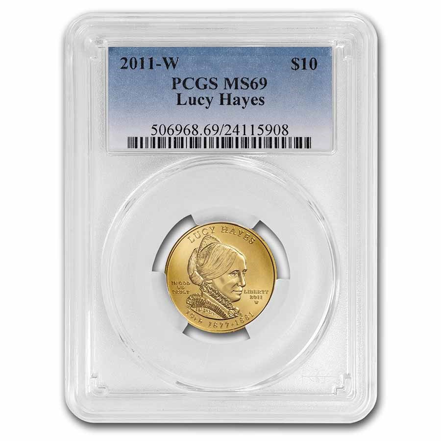 2011-W 1/2 oz Gold Lucy Hayes MS-69 PCGS
