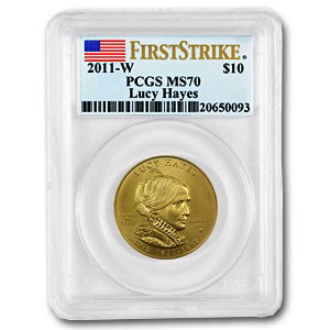 2011-W 1/2 oz Gold Lucy Hayes MS-70 PCGS (FirstStrike®)