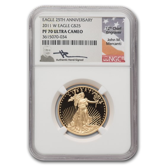 2011-W 1/2 oz Proof American Gold Eagle PF-70 NGC (Mercanti) 2011-W 1/2 oz Proof American Gold Eagle PF-70 NGC (Mercanti)