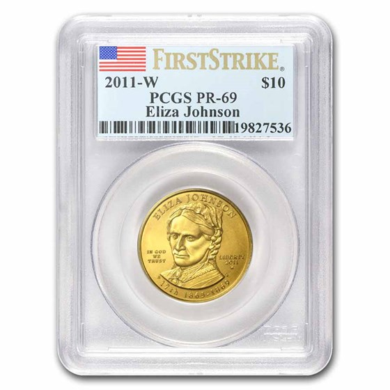 2011-W 1/2 oz Proof Gold Eliza Johnson PR-69 PCGS (FirstStrike®) 2011-W 1/2 oz Proof Gold Eliza Johnson PR-69 PCGS (FirstStrike®)