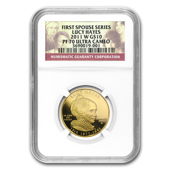 2011-W 1/2 oz Proof Gold Lucy Hayes PF-70 NGC 2011-W 1/2 oz Proof Gold Lucy Hayes PF-70 NGC