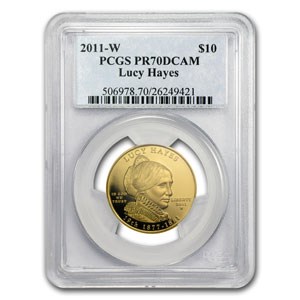 2011-W 1/2 oz Proof Gold Lucy Hayes PR-70 PCGS