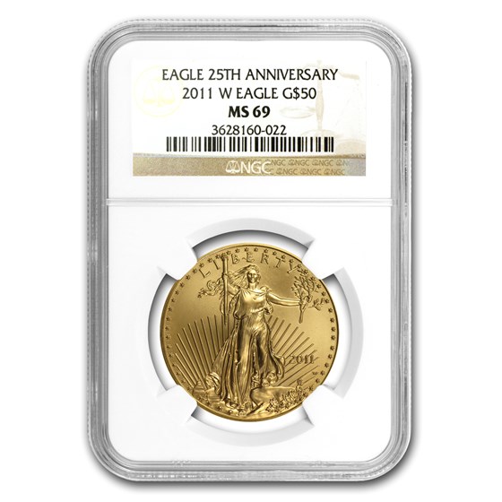 2011-W 1 oz Burnished Gold Eagle MS-69 NGC 2011-W 1 oz Burnished Gold Eagle MS-69 NGC