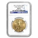 2011-W 1 oz Burnished Gold Eagle MS-70 NGC (ER) 2011-W 1 oz Burnished Gold Eagle MS-70 NGC (ER)