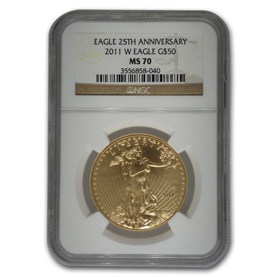 2011-W 1 oz Burnished Gold Eagle MS/SP-70 NGC 2011-W 1 oz Burnished Gold Eagle MS/SP-70 NGC