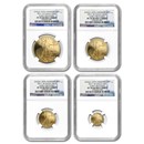 2011-W 4-Coin Proof American Gold Eagle Set PF-70 NGC (ER)