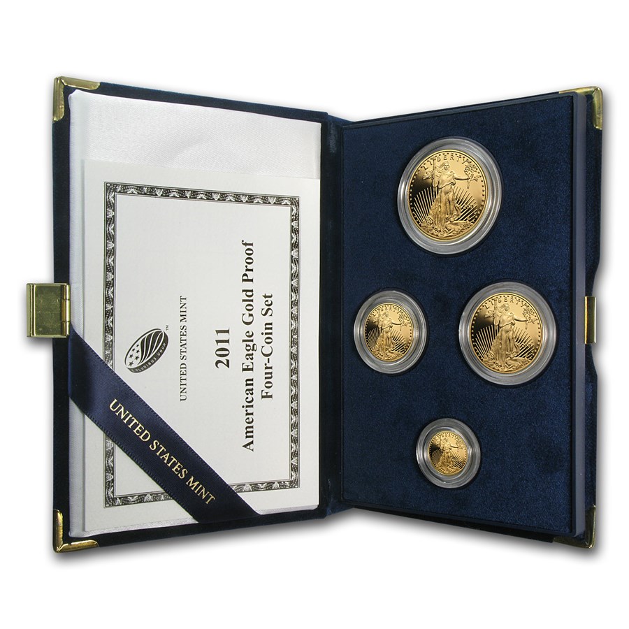 2011-W 4-Coin Proof Gold American Eagle Set (w/Box & COA) | Proof Gold