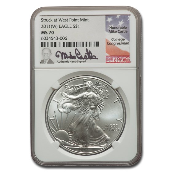 2011 (W) American Silver Eagle MS-70 NGC (Castle) 2011 (W) American Silver Eagle MS-70 NGC (Castle)