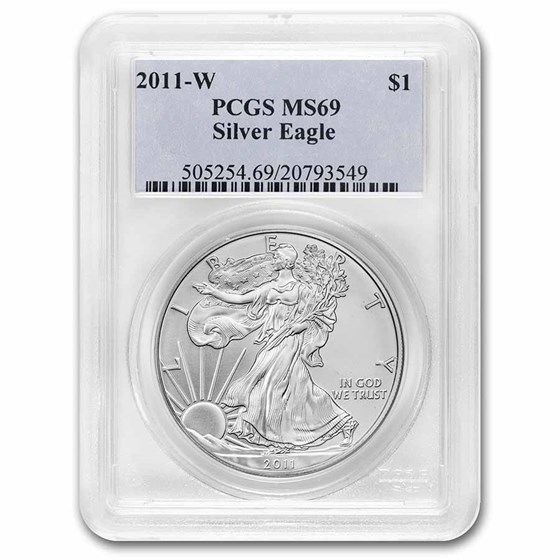 2011-W Burnished American Silver Eagle SP-69 PCGS 2011-W Burnished American Silver Eagle SP-69 PCGS