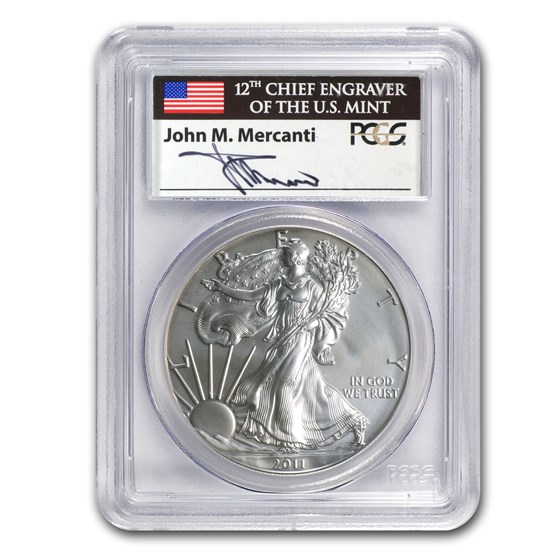 2011-W Burnished Silver Eagle MS-69 PCGS (25th Anniv, Mercanti) 2011-W Burnished Silver Eagle MS-69 PCGS (25th Anniv, Mercanti)