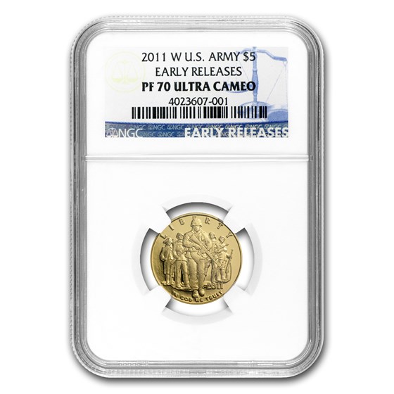 2011-W Gold $5 Commem Army PF-70 NGC (ER) 2011-W Gold $5 Commem Army PF-70 NGC (ER)