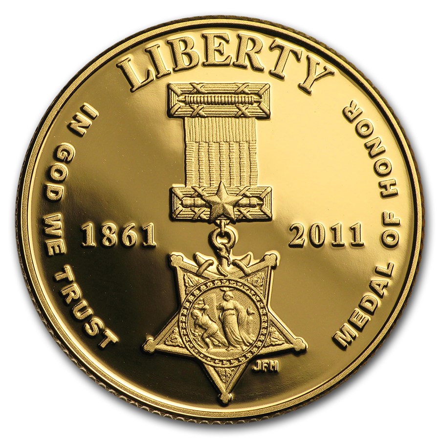 2011-W Gold $5 Commem Medal of Honor Proof (w/Box & COA)