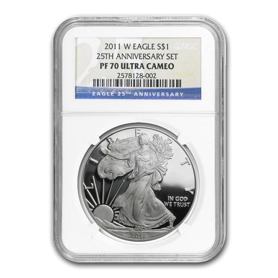 2011-W Proof American Silver Eagle PF-70 NGC (25th Anniv Set) 2011-W Proof American Silver Eagle PF-70 NGC (25th Anniv Set)