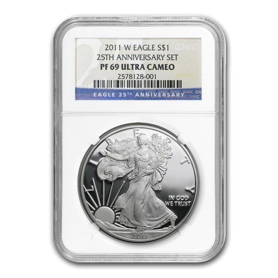 2011-W Proof Silver American Eagle PF-69 NGC (25th Anniv Set) 2011-W Proof Silver American Eagle PF-69 NGC (25th Anniv Set)