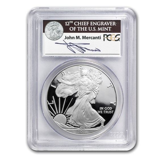 2011-W Proof Silver Eagle PR-70 PCGS (FS, 25th Anniv, Mercanti) 2011-W Proof Silver Eagle PR-70 PCGS (FS, 25th Anniv, Mercanti)