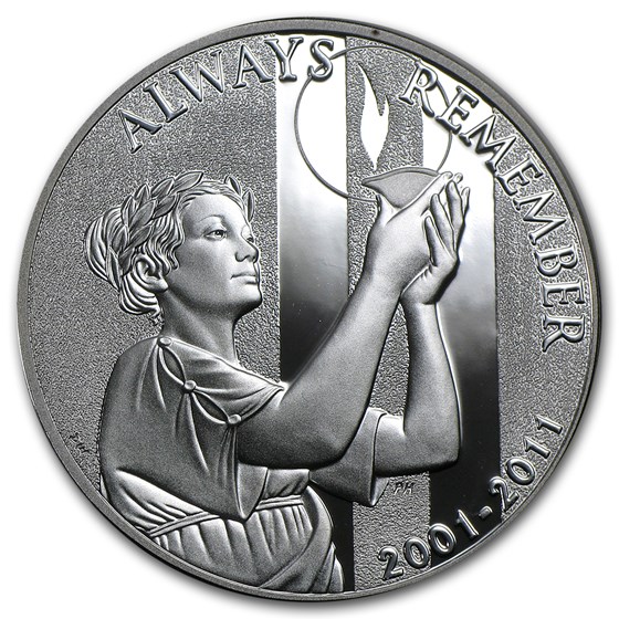 2011-W Silver 9/11 National Medal Proof (w/Box & COA) 2011-W Silver 9/11 National Medal Proof (w/Box & COA)