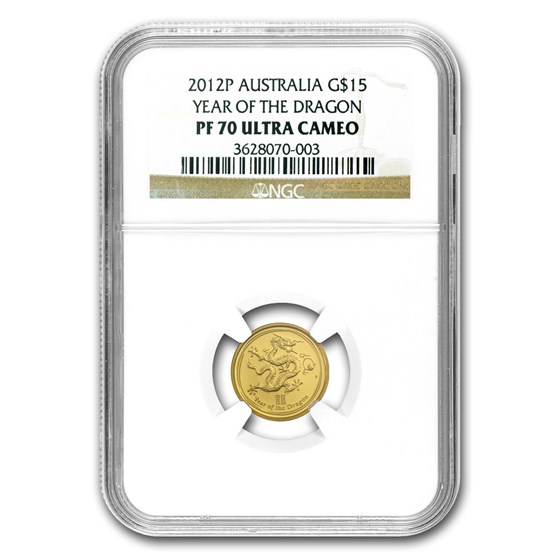 2012 1/10 oz Gold Lunar Year of the Dragon PF-70 NGC (SII) 2012 1/10 oz Gold Lunar Year of the Dragon PF-70 NGC (SII)