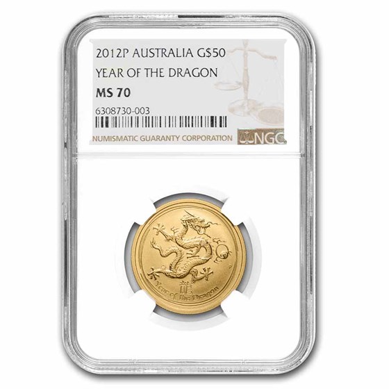 2012 1/2 oz Gold Lunar Year of the Dragon MS-70 NGC (Series II) 2012 1/2 oz Gold Lunar Year of the Dragon MS-70 NGC (Series II)