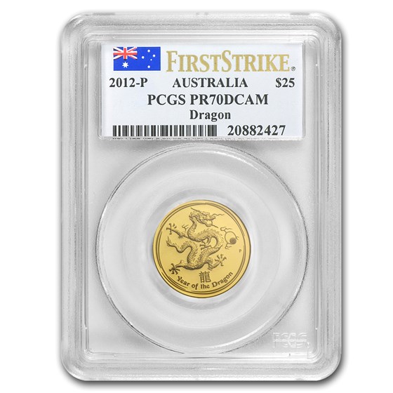 2012 1/4 oz Gold Lunar Year of the Dragon PR-70 PCGS FS (SII) 2012 1/4 oz Gold Lunar Year of the Dragon PR-70 PCGS FS (SII)