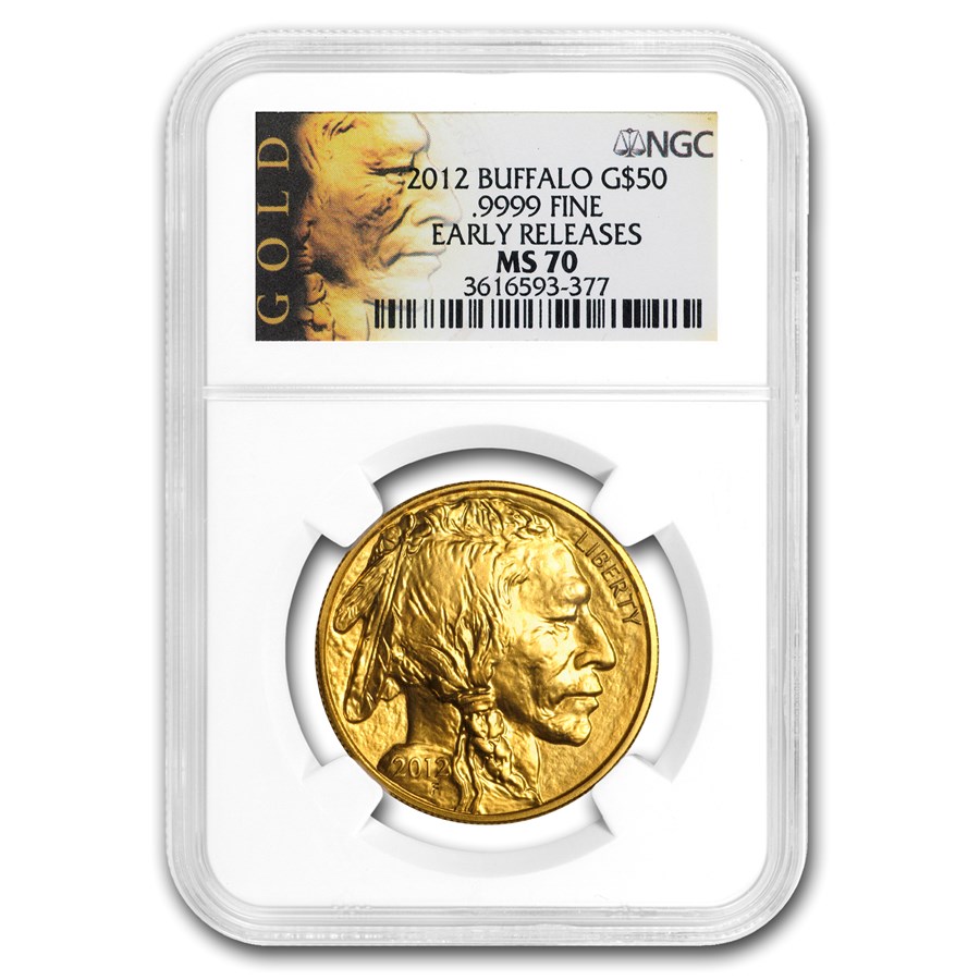 2012 1 oz Gold Buffalo MS-70 NGC (Early Releases, Gold Label)