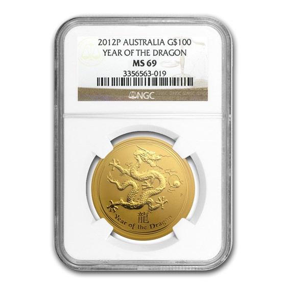 2012 1 oz Gold Lunar Year of the Dragon MS-69 NGC (SII) 2012 1 oz Gold Lunar Year of the Dragon MS-69 NGC (SII)