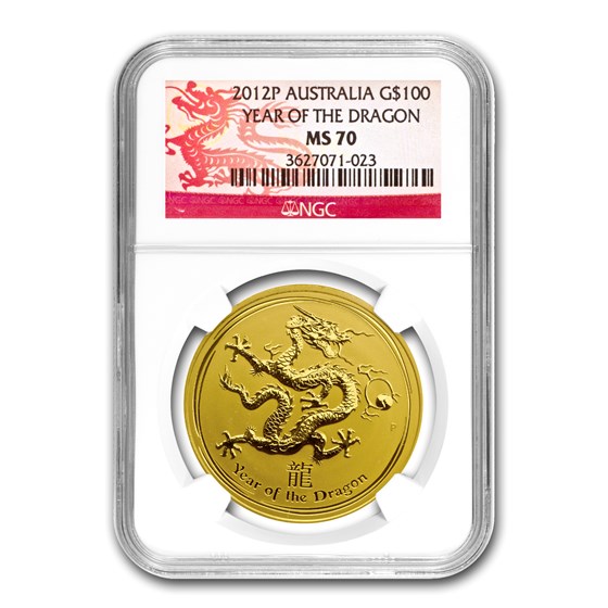 2012 1 oz Gold Lunar Year of the Dragon MS-70 NGC (SII) 2012 1 oz Gold Lunar Year of the Dragon MS-70 NGC (SII)