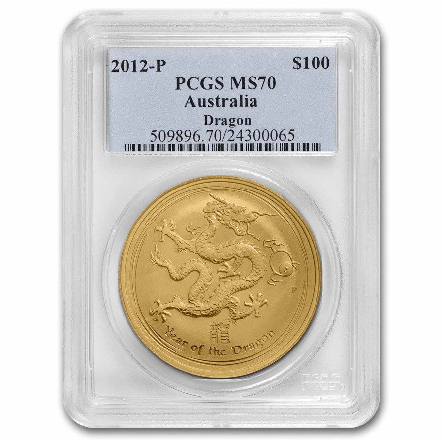 Buy 2012 1 oz Gold Lunar Year of the Dragon MS-70 PCGS (SII) | APMEX