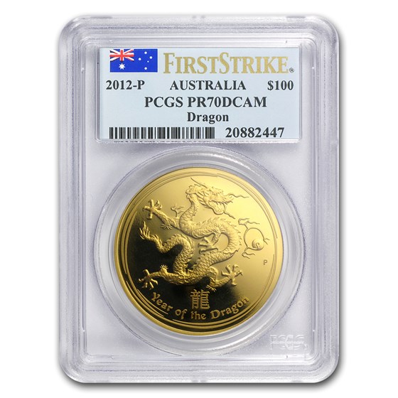 2012 1 oz Gold Lunar Year of the Dragon PR-70 PCGS FS (SII) 2012 1 oz Gold Lunar Year of the Dragon PR-70 PCGS FS (SII)