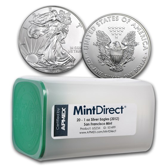 2012 1 oz Silver Eagle SF Mint (20-Coin MintDirect® Tube)