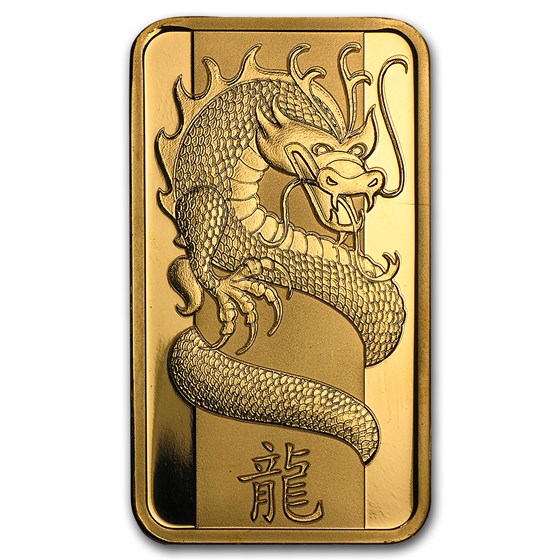 2012 100 gram Gold Bar-PAMP Suisse Year of the Dragon (w/o Assay)