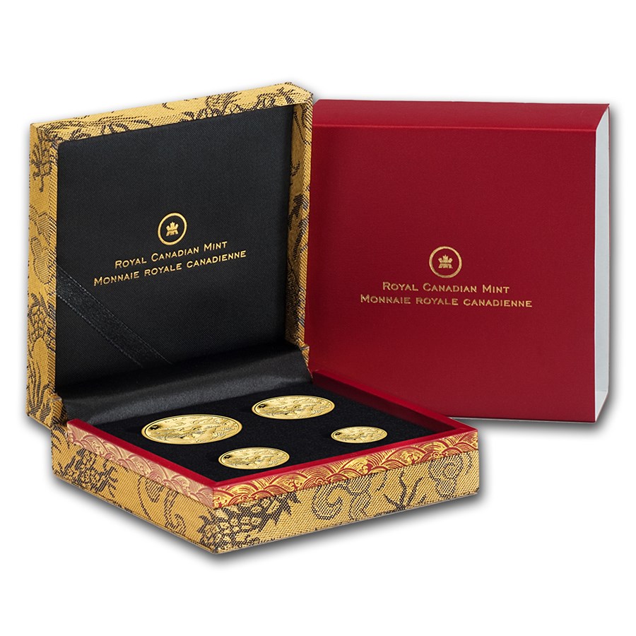 2012 4-Coin Canada Gold Dragon Proof Set (w/Box & COA)