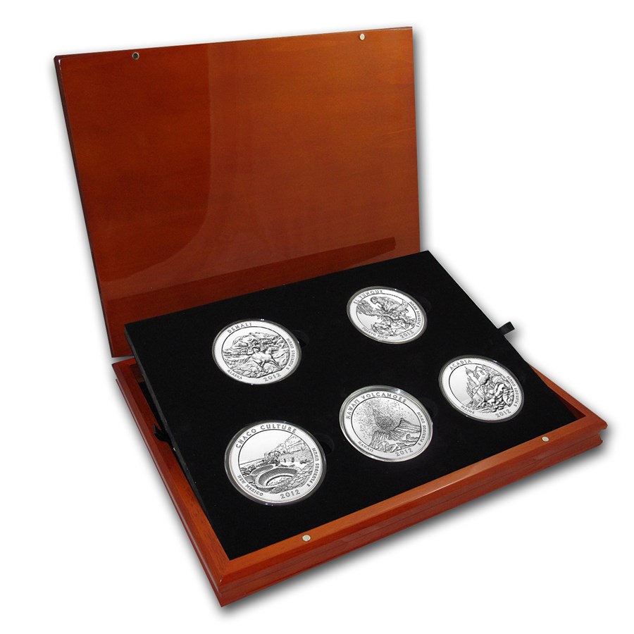2012 5-Coin 5 oz Silver ATB Set (Elegant Display Box)