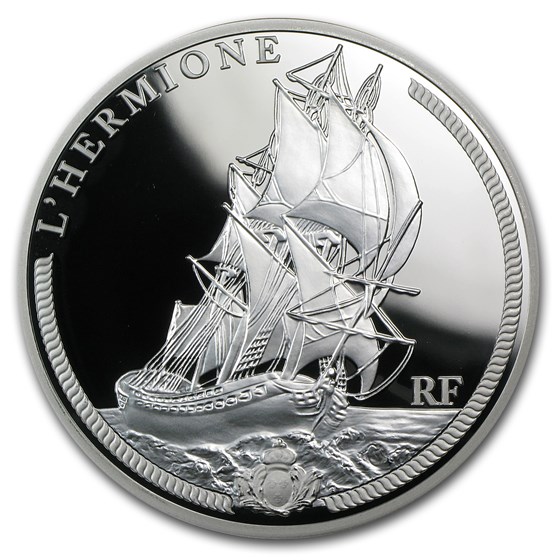 2012 5 oz Silver €50 Great French Ships Proof (The Hermione) 2012 5 oz Silver €50 Great French Ships Proof (The Hermione)